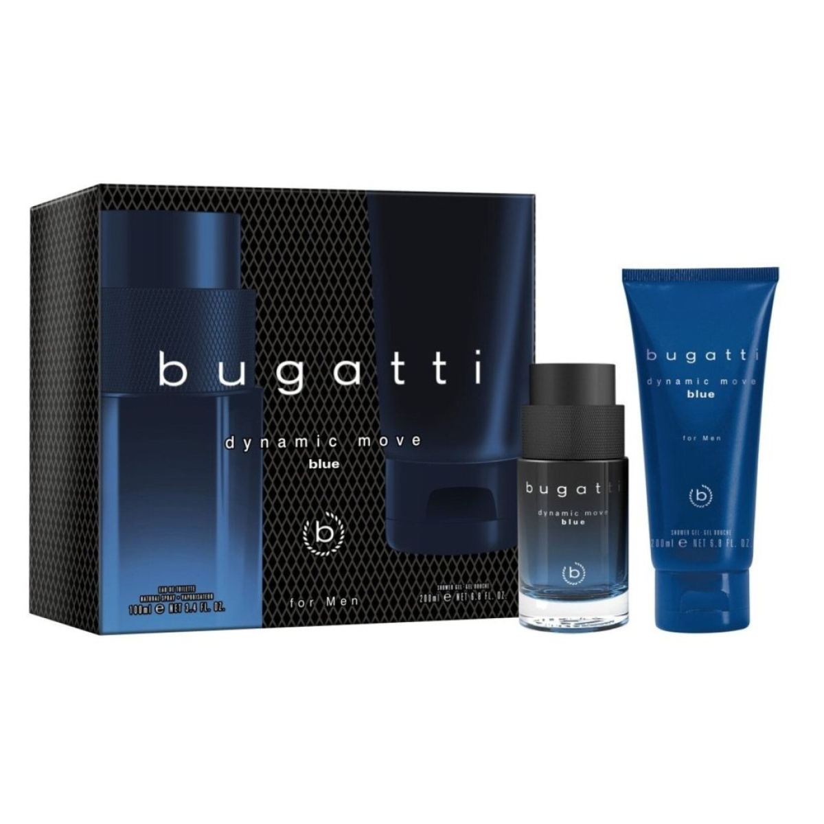 Bugatti Dynamic Move Blue Men Gift Set: 100ml EDT + 200ml Shower Gel (HTML)