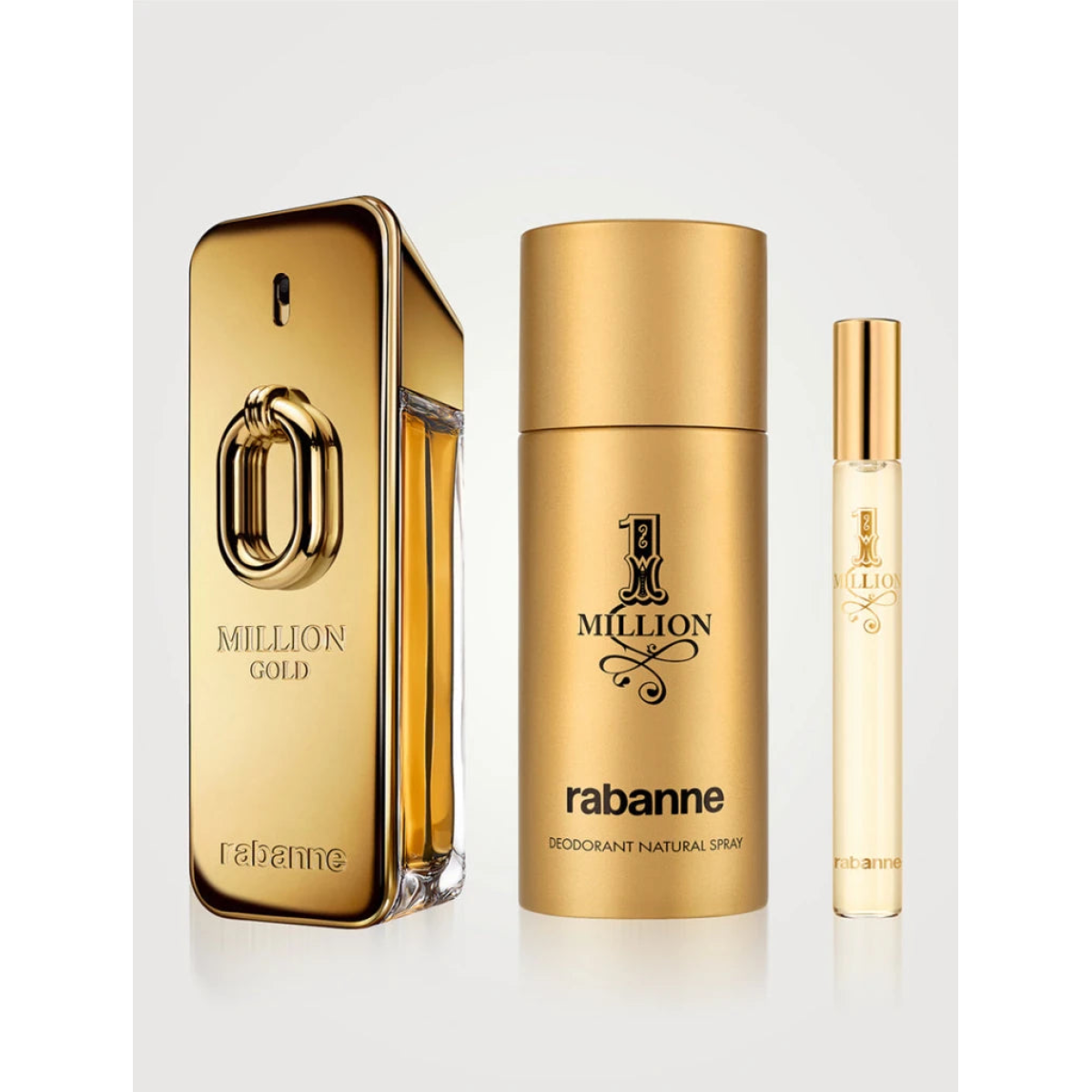 Paco Rabanne Million Gold Intense Gift Set: 100ml EDP + 150ml Deodorant + 10ml Travel