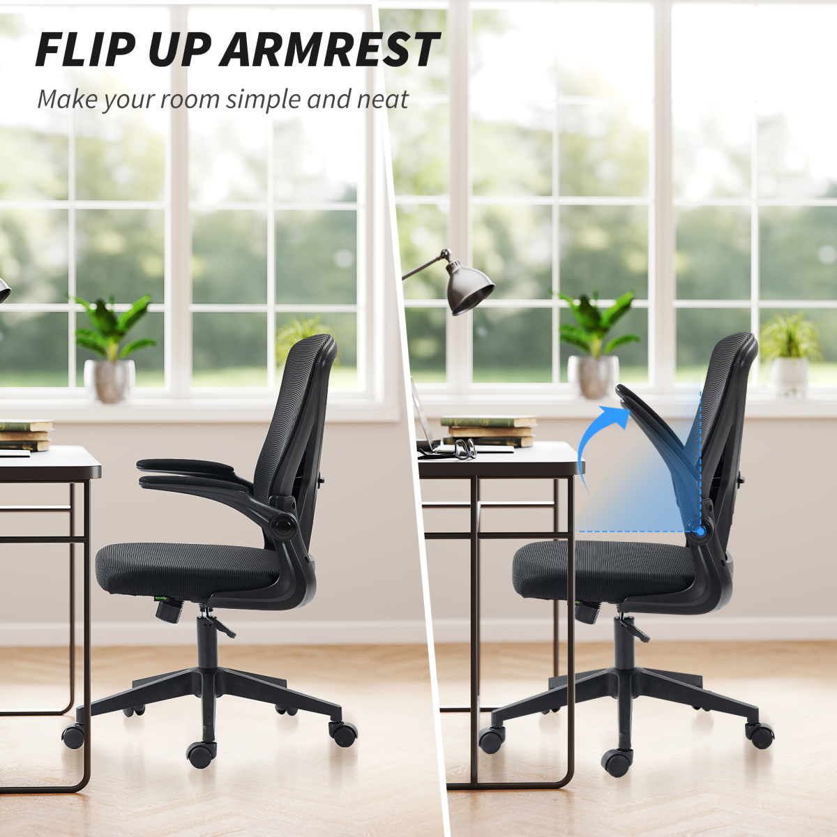 Vinsetto Mesh Office Chair Computer Chair with Lumbar Support, Swivel Wheels