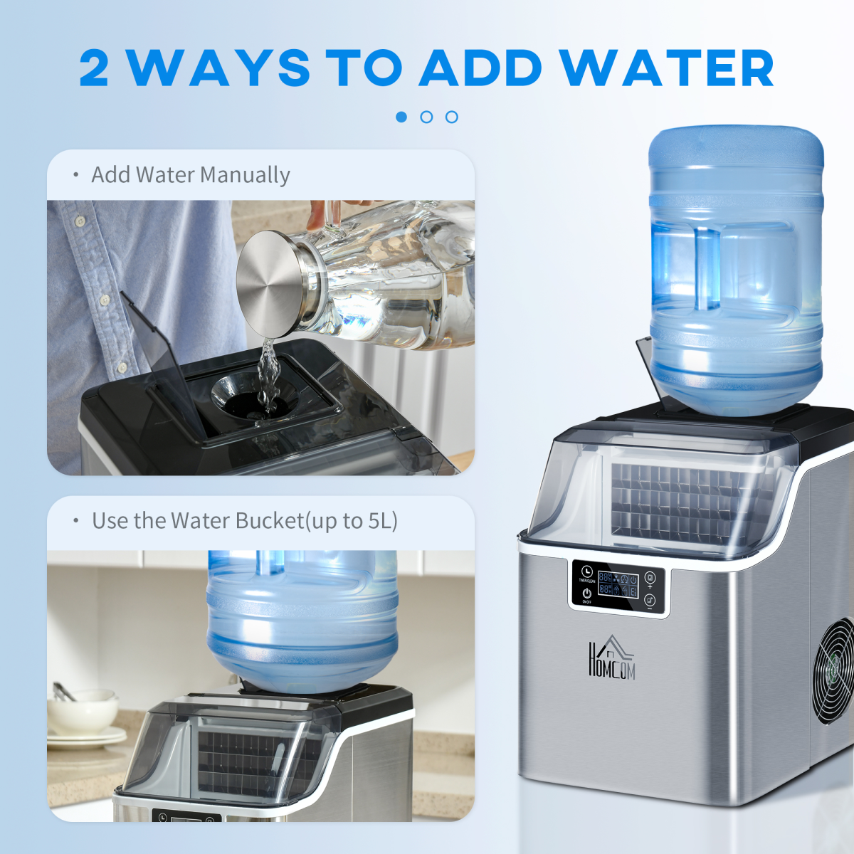 Ice Maker Machine Counter Top Ice Cube Maker for Home 20kg in 24 Hrs HOMCOM