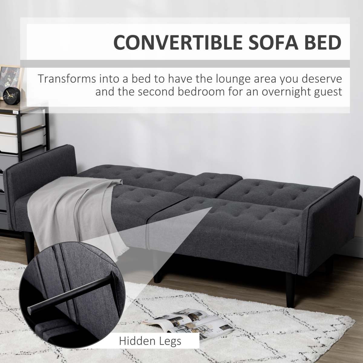 Upholstered Sofa bed 3 Seater Home Theater Futon Recliner with Cupholders Grey