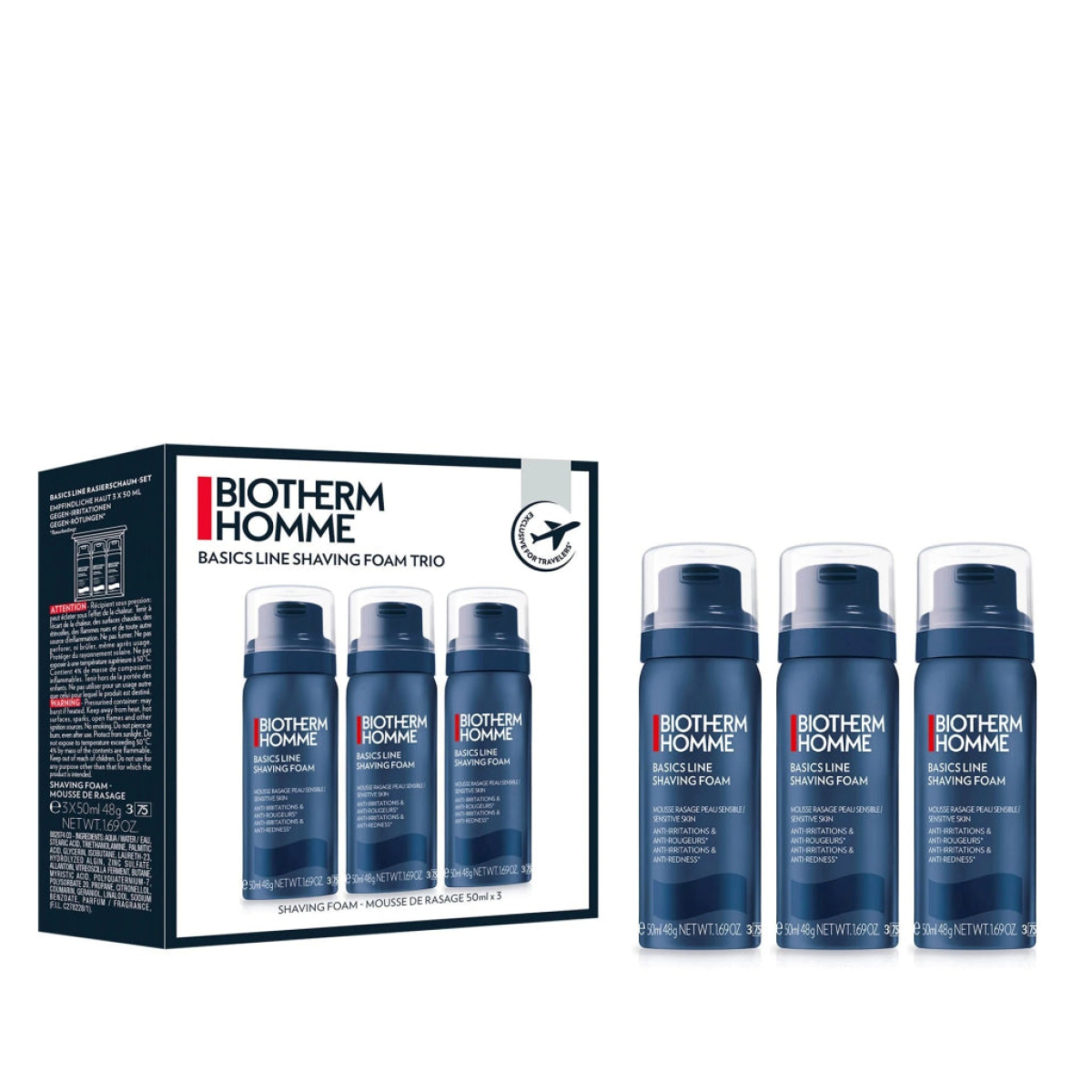 Biotherm Homme Sensitive Shaving Foam 3×50ml (Foam for Sensitive Skin) HTML