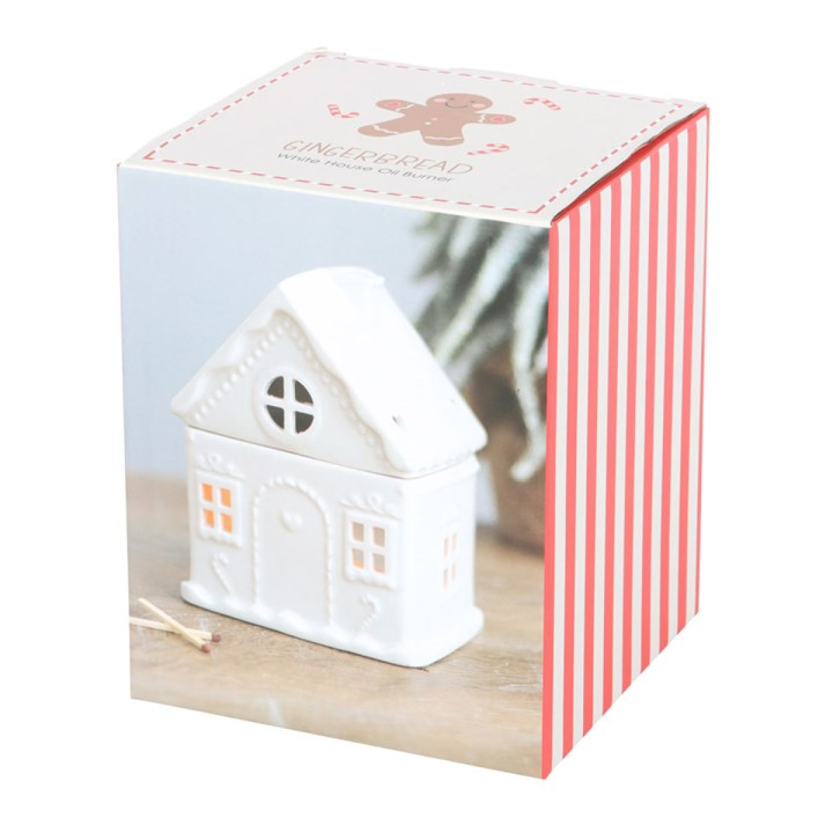 *White Gingerbread House Ceramic Oil Burner (4/20)