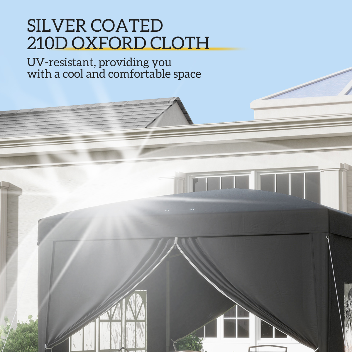 3mx3m Pop Up Gazebo Party Tent Canopy Marquee with Storage Bag Black