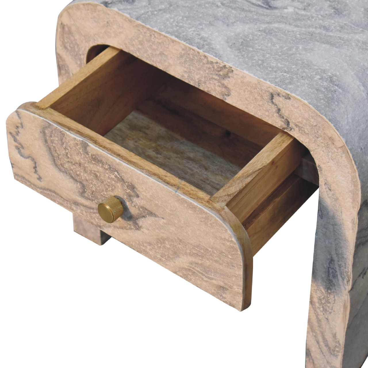 Artisan Furniture Solid Wood Nouveau Bedside, Beige, 1 Drawer