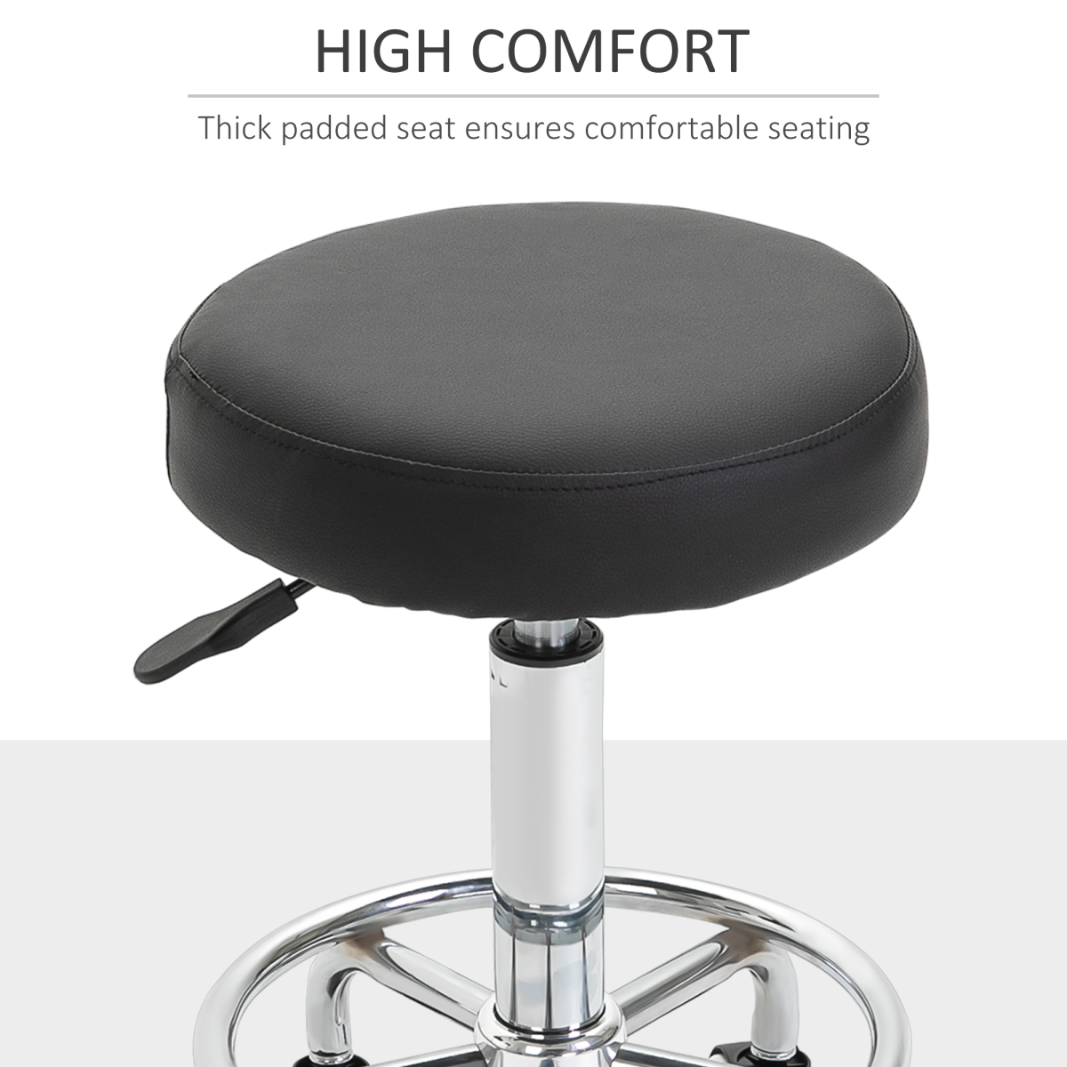 Adjustable Stool PU Leather and Footrest