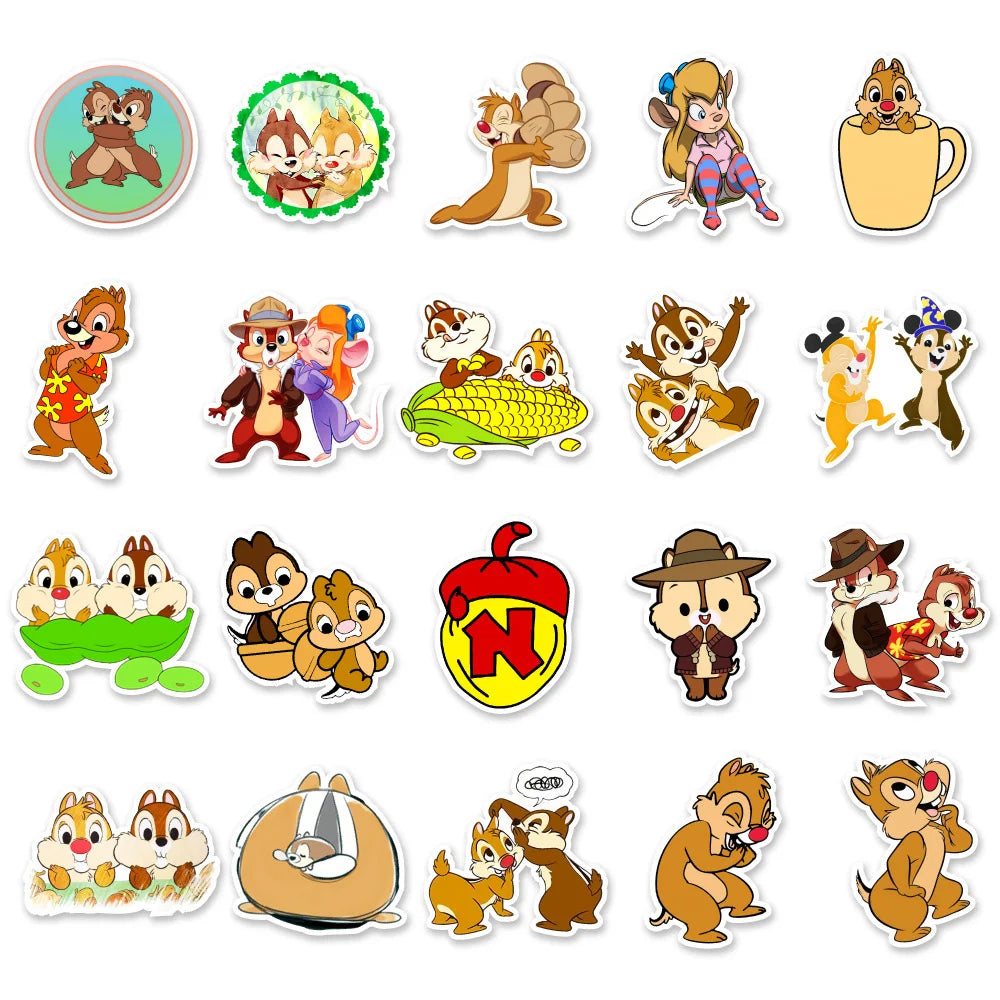 MINISO Waterproof Disney Chip and Dale Stickers - Fun DIY Decals for All