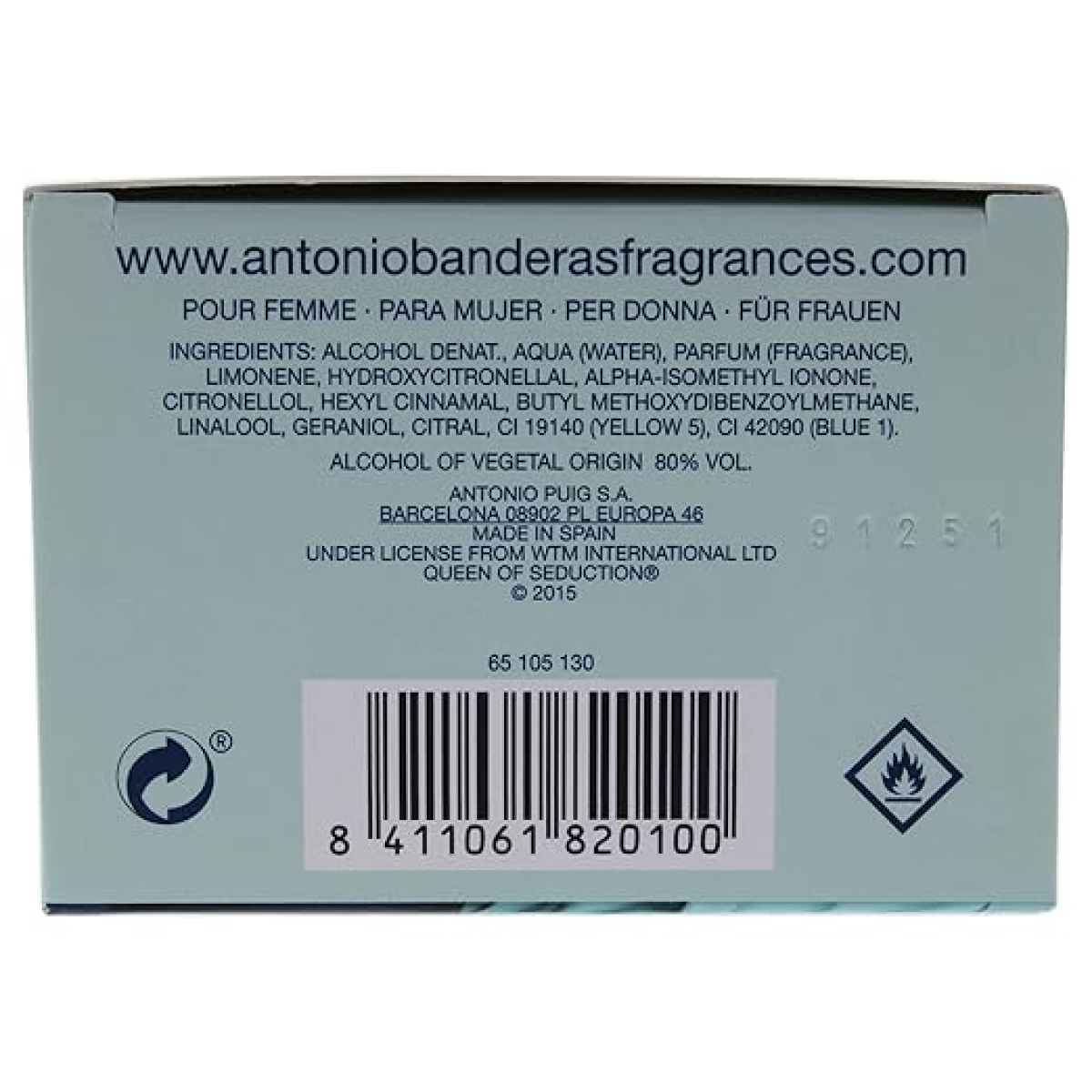 Antonio Banderas Queen of Seduction Eau de Toilette 80ml Spray