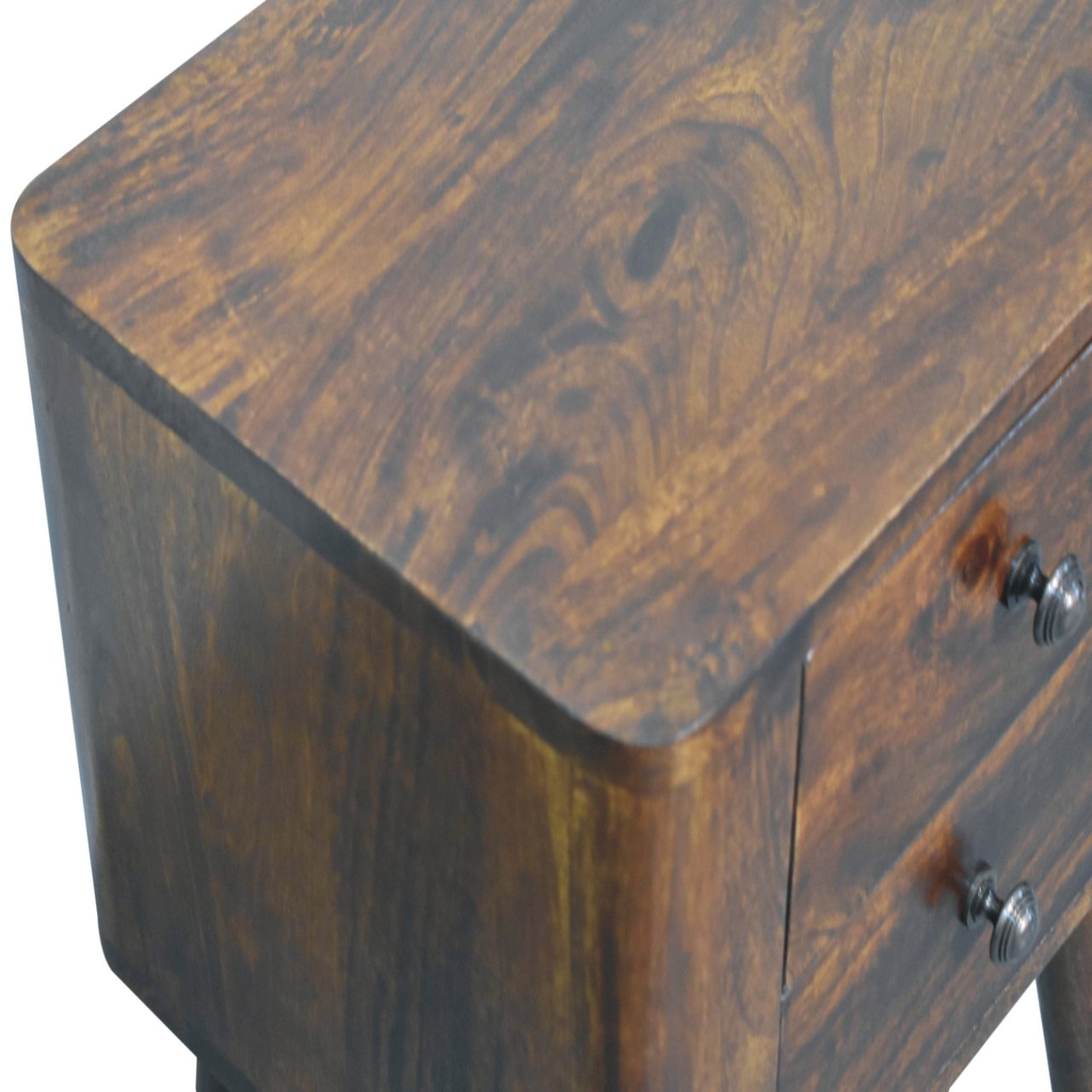 Artisan Furniture Solid Wood Bera Bedside,  2 Drawers,  Brown