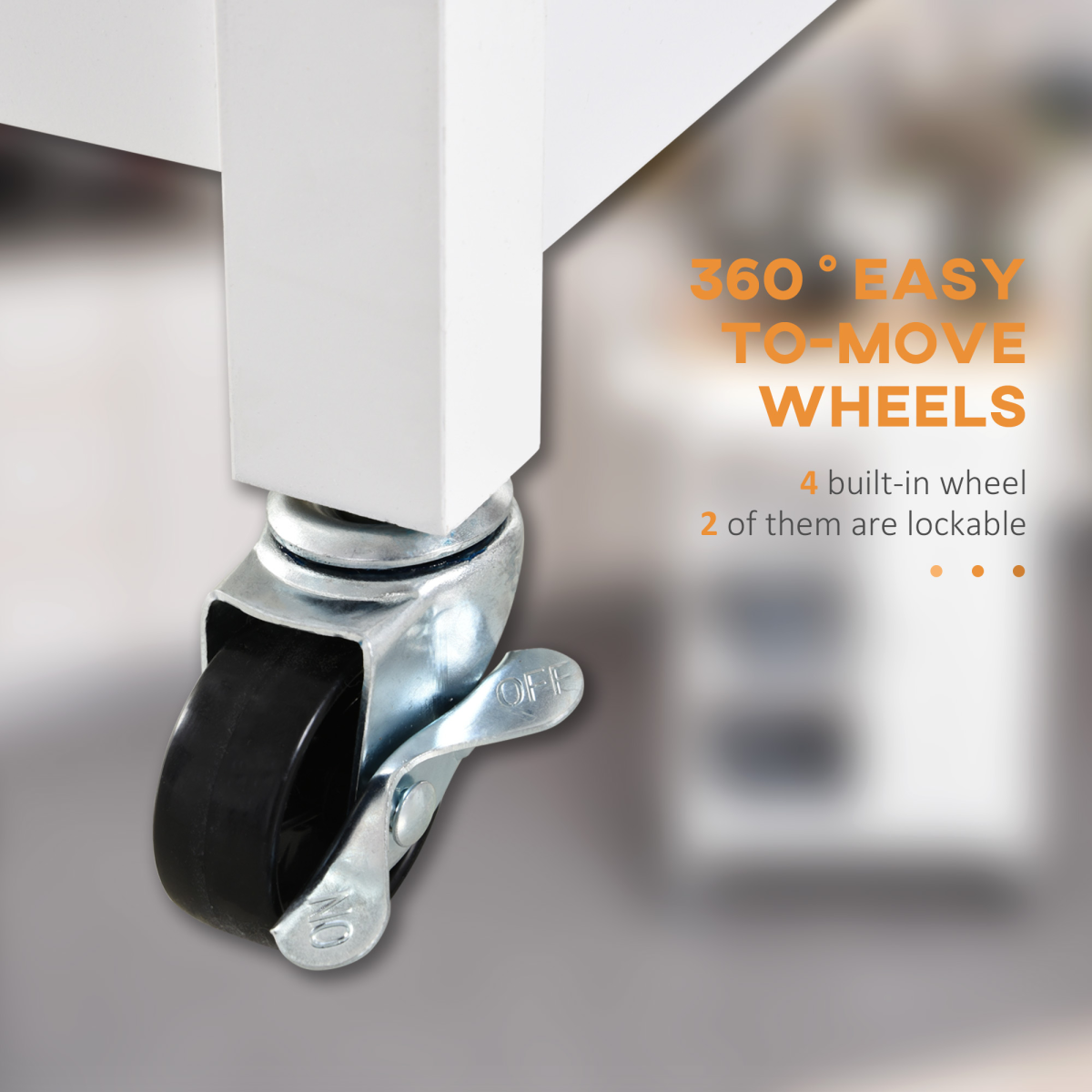 MDF Kitchen Storage Trolley White