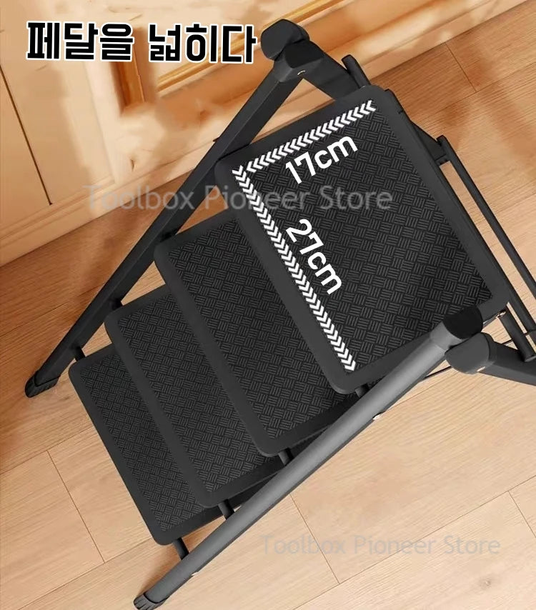 Foldable Carbon Steel Ladder - Versatile Space-Saving Solution