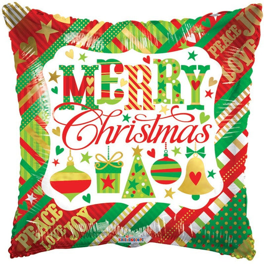 (B) Merry Christmas Pillow Balloon