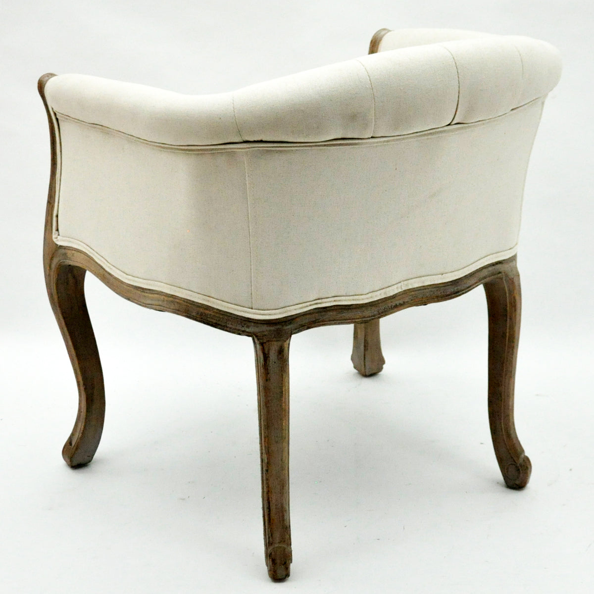 Palm Leaf or Cream Linen Tub Chair – Modern Accent Armchair with Beech Wood Frame, Mid-Century Barrel Design, Comfortable & Stylish Seating for Living Room, Office, or Hallway Décor (Cream)