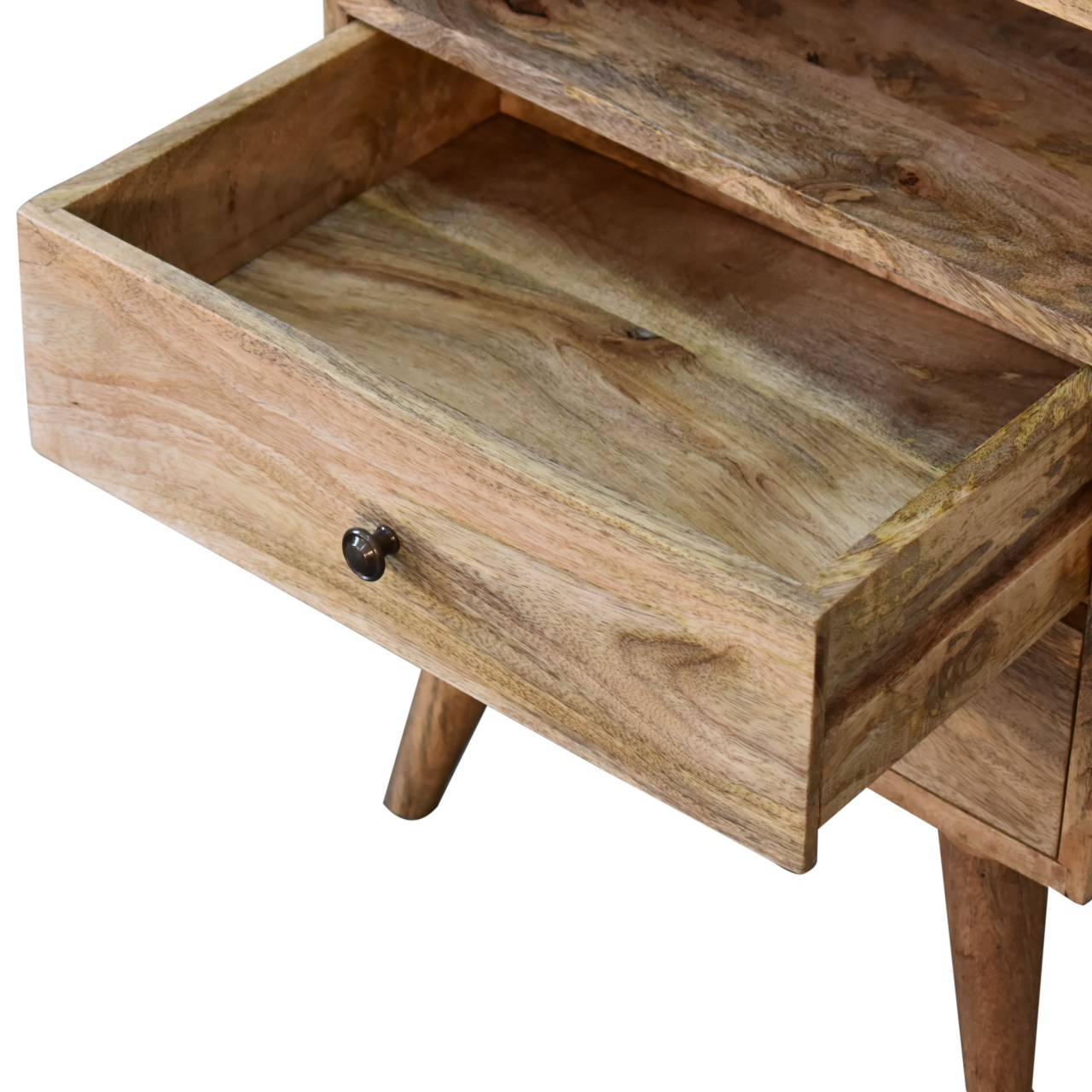 Artisan Furniture Solid Wood Classic Oak-ish Bedside, Beige, 2Drawers