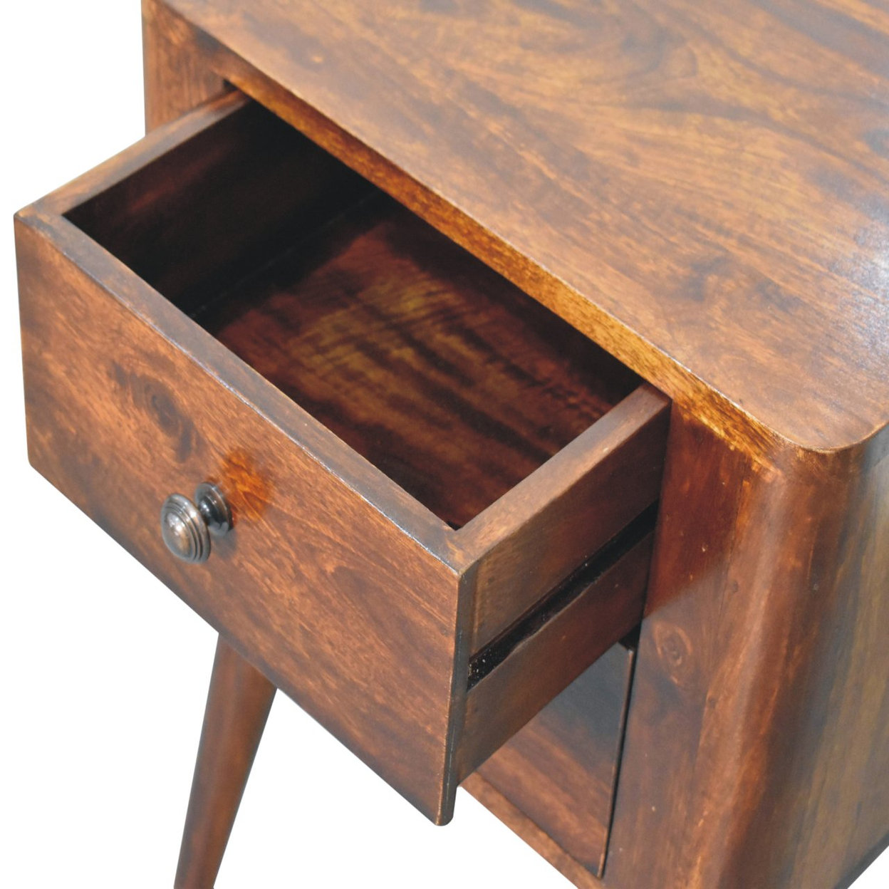 Artisan Furniture Solid Wood Bera Bedside,  2 Drawers,  Brown