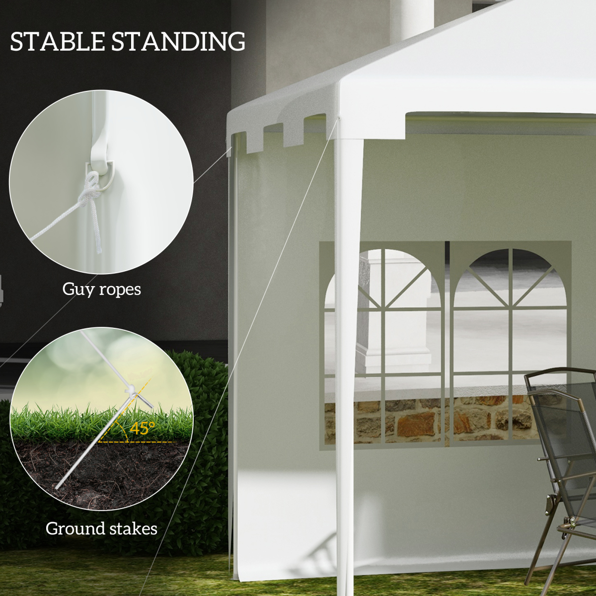 3 x 4 m Garden Gazebo Outdoor Canopy Marquee Party Tent White