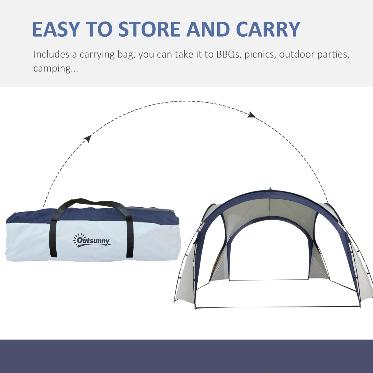 Outdoor Gazebo Event Dome Shelter Party Tent for Garden Outsunny