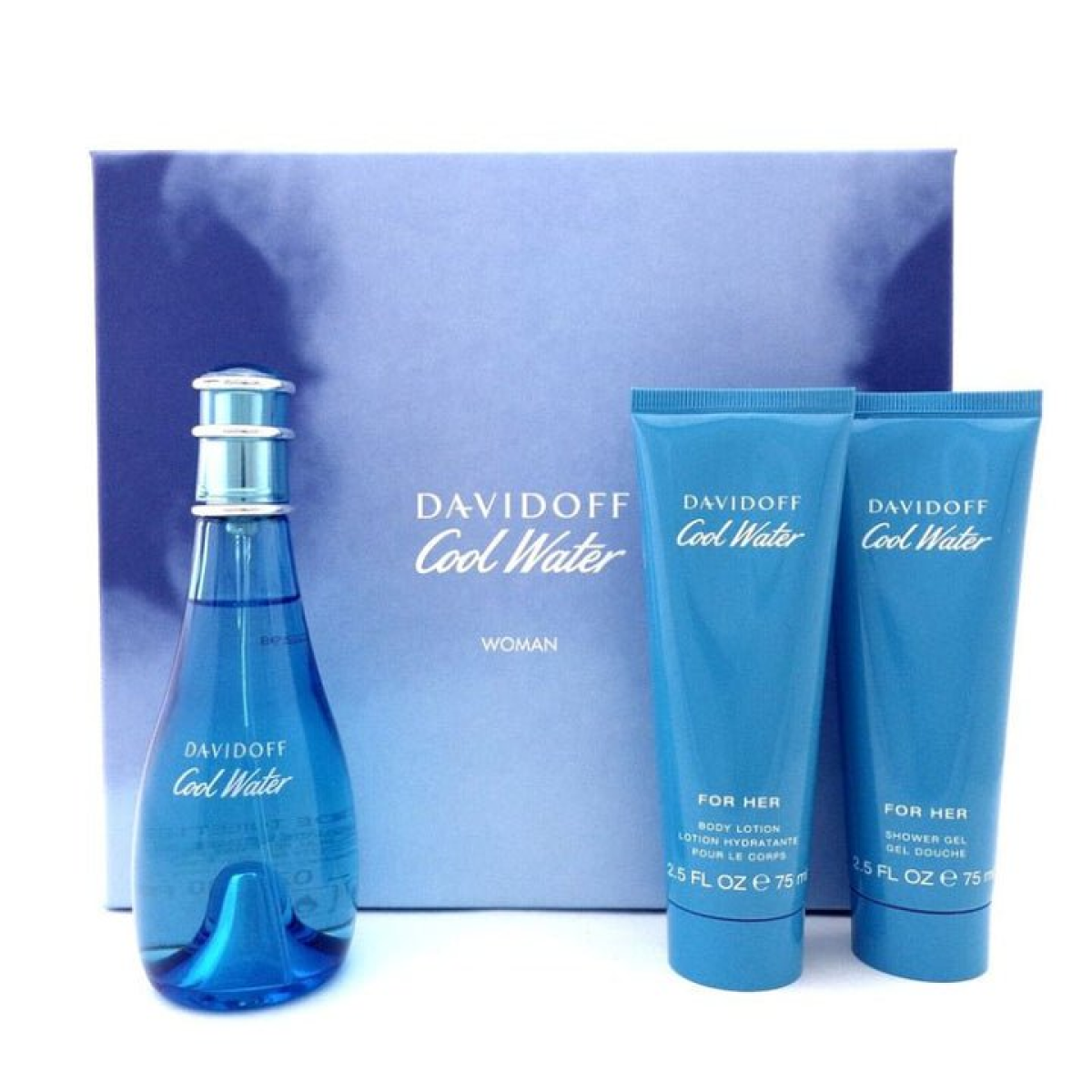 Davidoff Cool Water Gift Set: EDT 100ml + Shower Gel 75ml + Lotion 75ml (HTML)