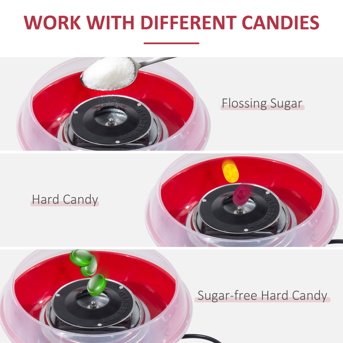 Candy Floss Machine, 450W-Red
