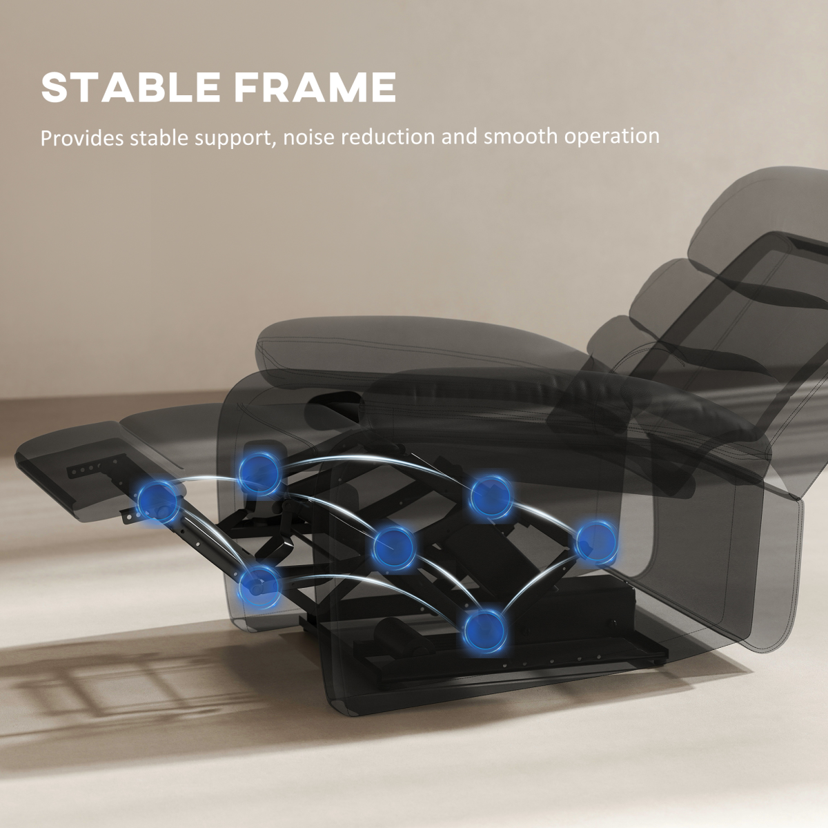 HOMCOM Manual Recliner Chair Armchair for Living Room with Footrest Black