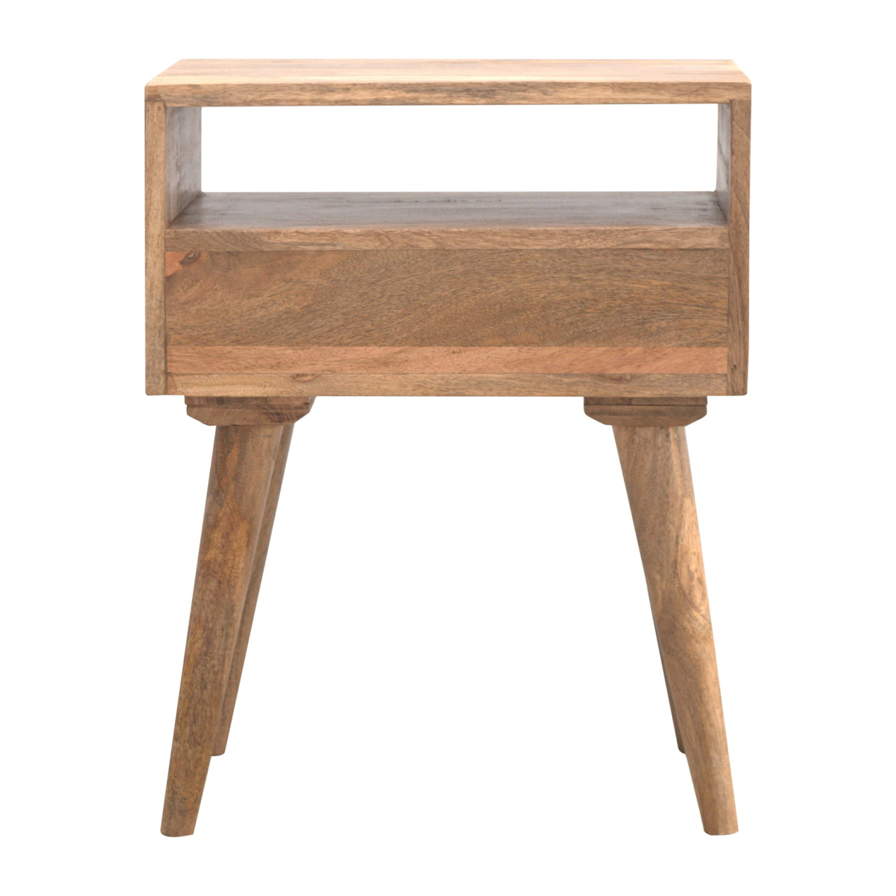 Artisan Furniture Solid Wood Modern Bedside with Open Slot, Beige, 1Drawer