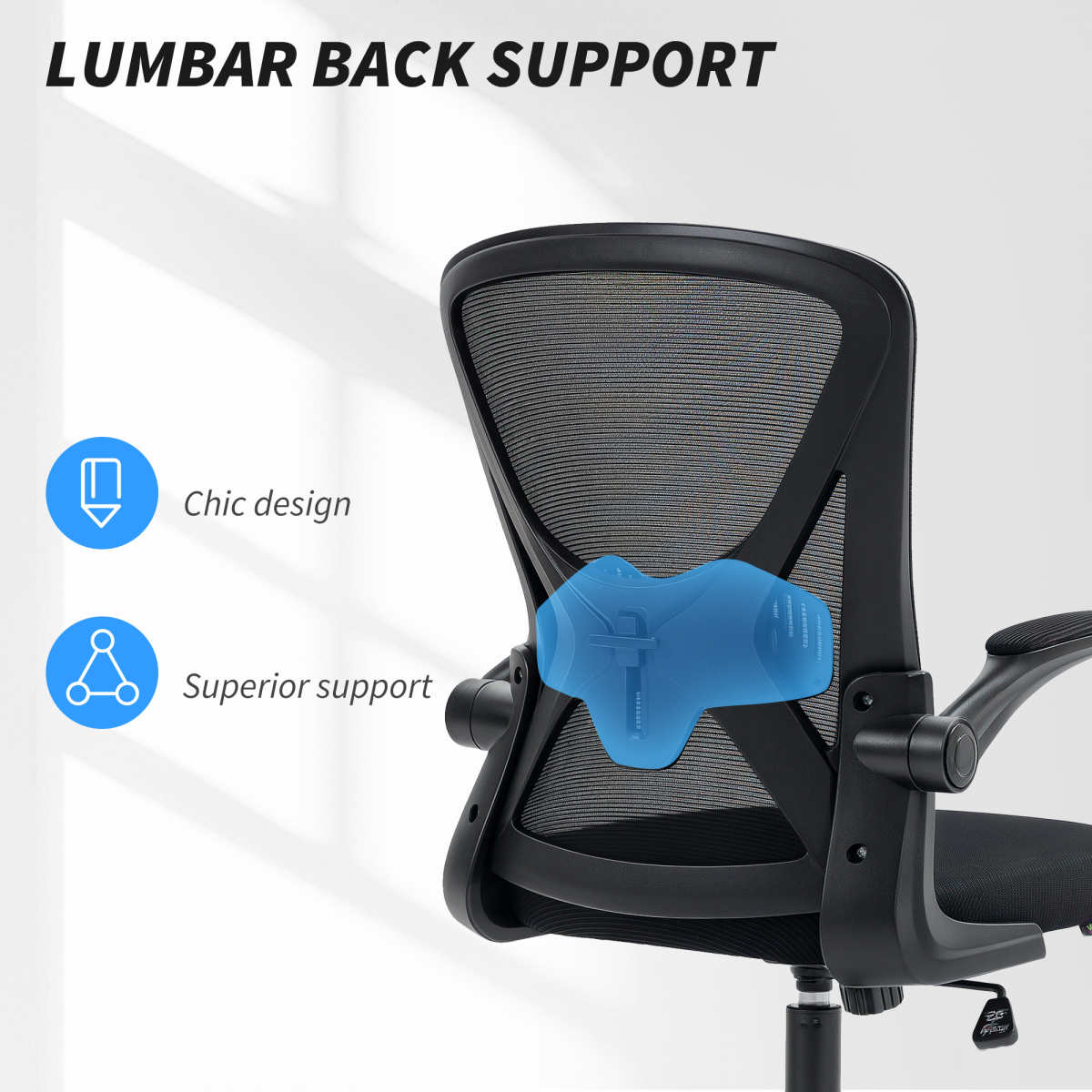 Vinsetto Mesh Office Chair Computer Chair with Lumbar Support, Swivel Wheels