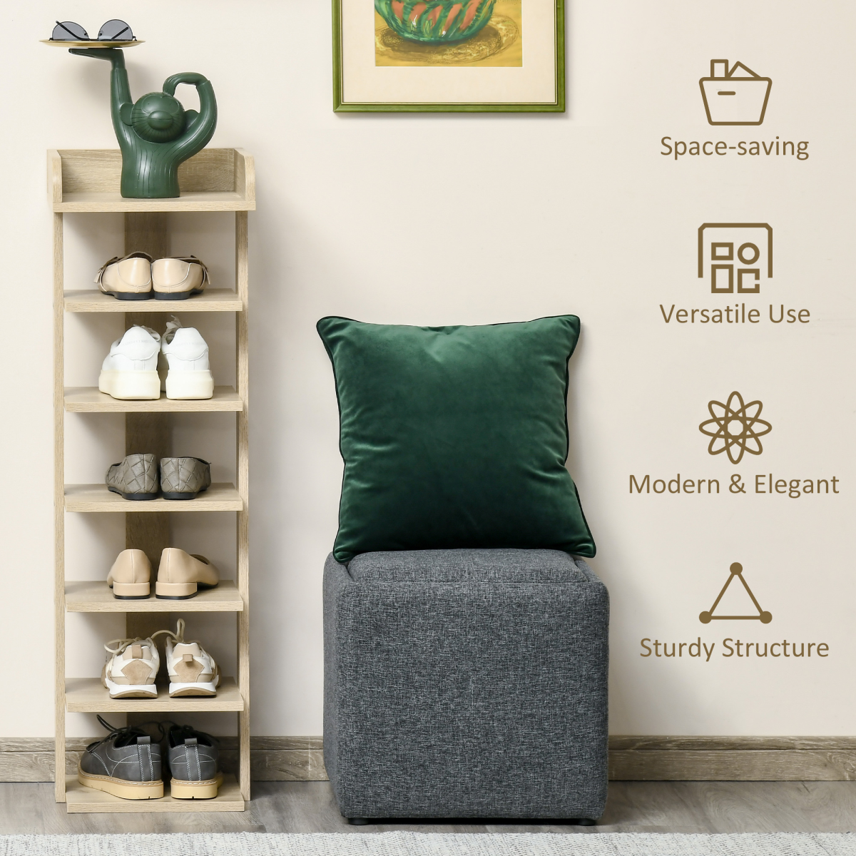 7 Tier Shoe Rack Organizer Storage Shelf Wooden Display Cabinet Oak