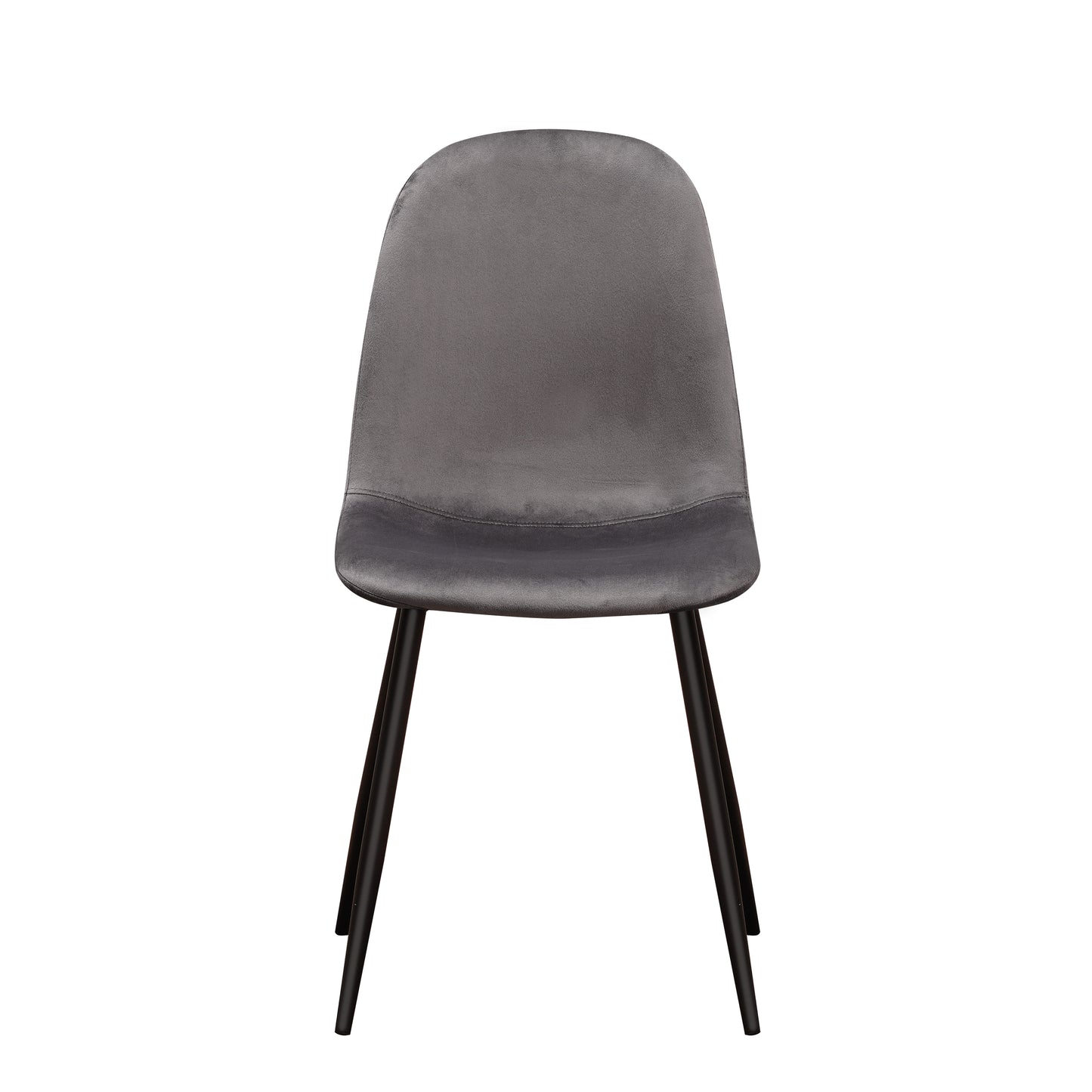 AcaciaHome Modern & Stylish Velvet Cushion Padded Fabric Chair with Black Metal Legs – Comfortable Upholstery with Strong Frame Perfect for Living Rooms, Dining Areas, Offices, & Lounges (Grey)