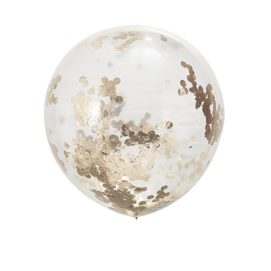 (B) Large Rose Gold Confetti Balloons