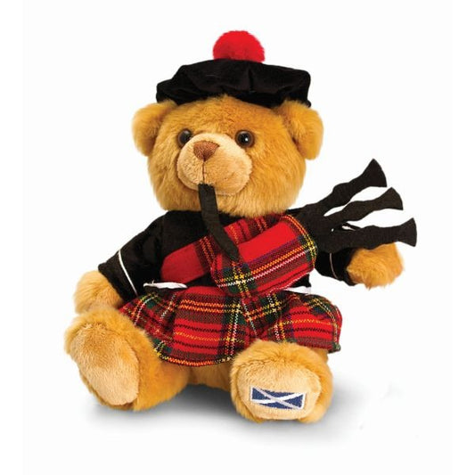 (B) Gorgeous Highland Bear with Tartan Bonnet 25cm