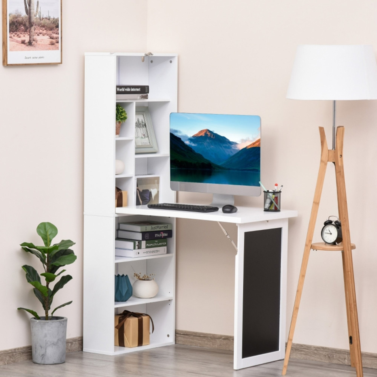 Wall Mount Desk Cabinet  38.5" W x 20" D x 60.25" H
