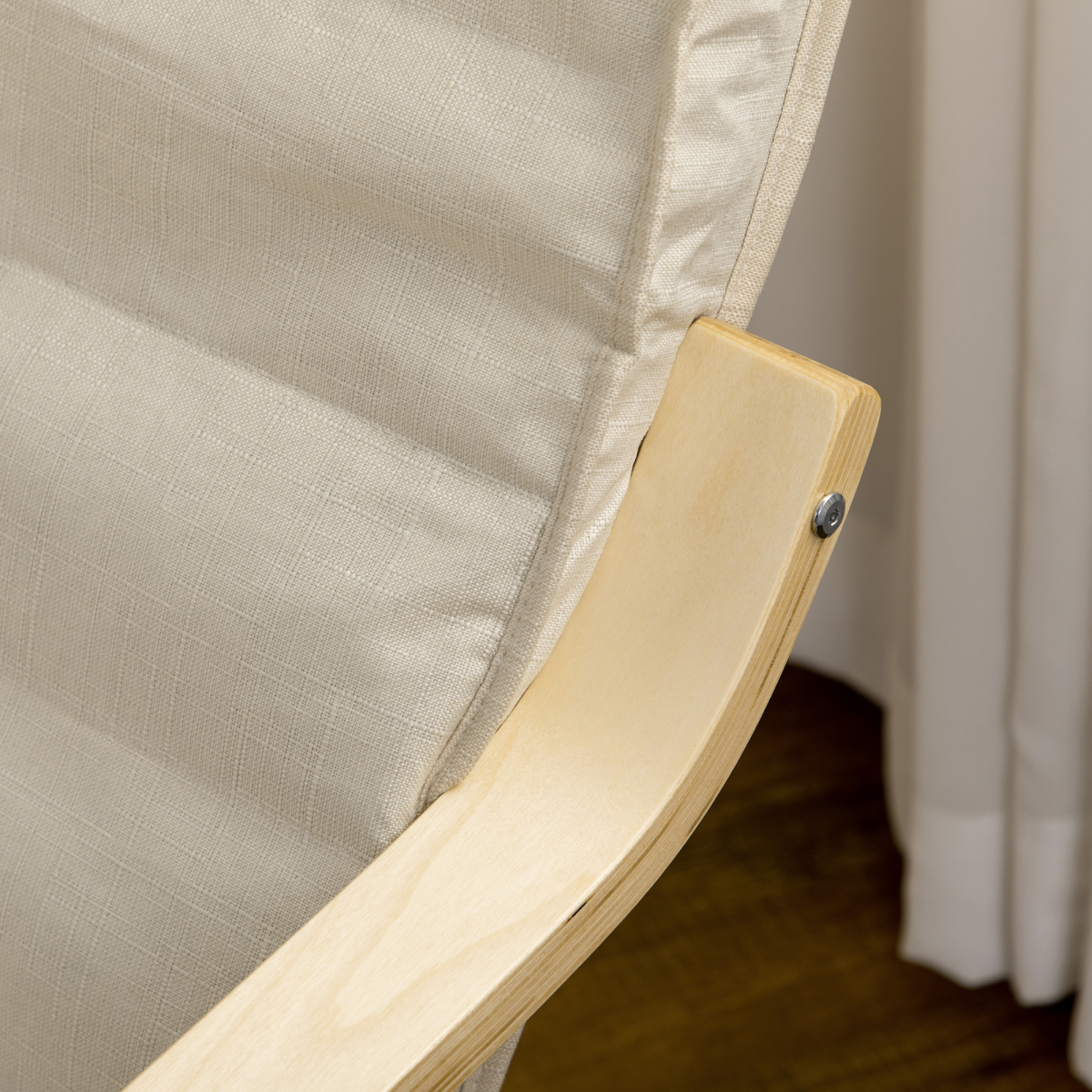 Lounge Chair Recliner Adjustable Footrest Home Cream White