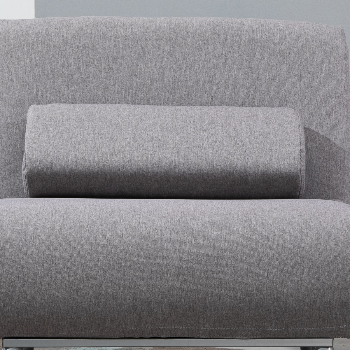 Linen Upholstered Elevated Single Sofa Bed Grey