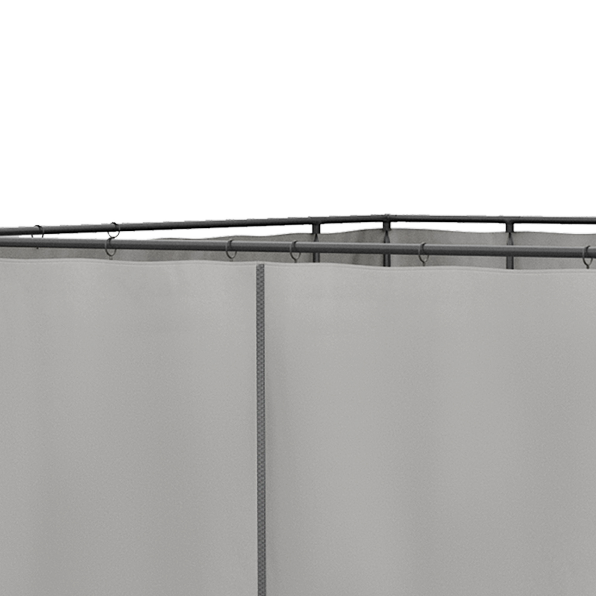 3 x 3m Gazebo Replacement Sidewall Set with 4 Panels, Hooks/C-Rings  Light Grey
