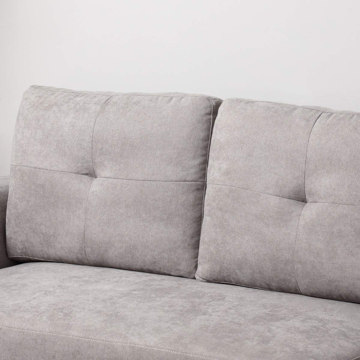 HOMCOM Linen-Look L-Shaped Sofa Bed w/ Storage Bed Sleeper Flat Studio Grey