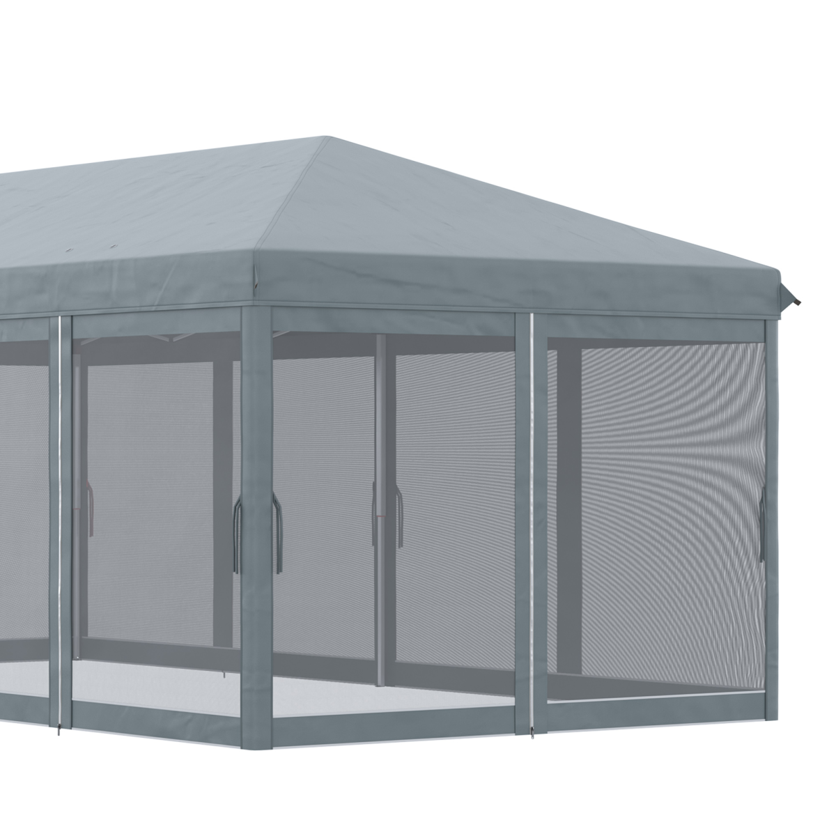 6 x 3m Pop Up Party Tent Canopy with 6 Removable Sidewalls Grey