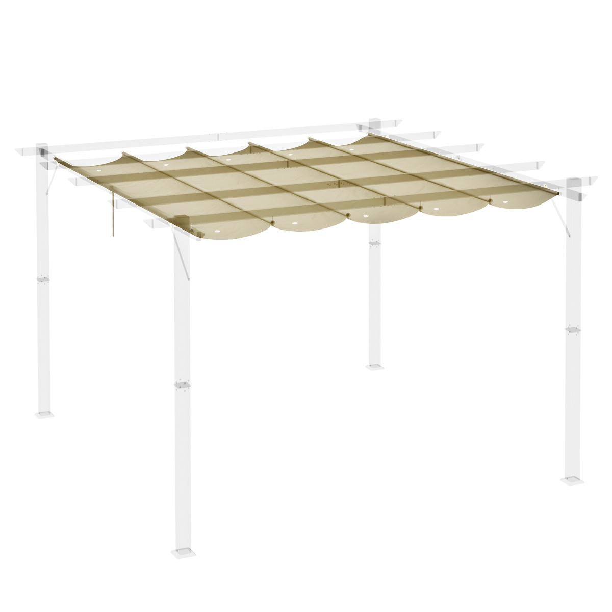 Outsunny Pergola Shade Cover Replacement Canopy for 4 x 3(m) Pergola, Beige