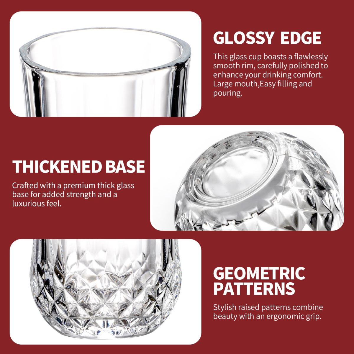 Vinsani 350ml Crystal Tall Glasses 6pcs 1010497