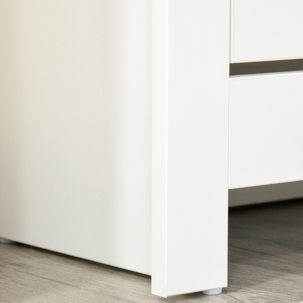 HOMCOM 12-Shoe Storage Cabinet 4 Shelves 2 Drawers Tabletop 4 Legs White
