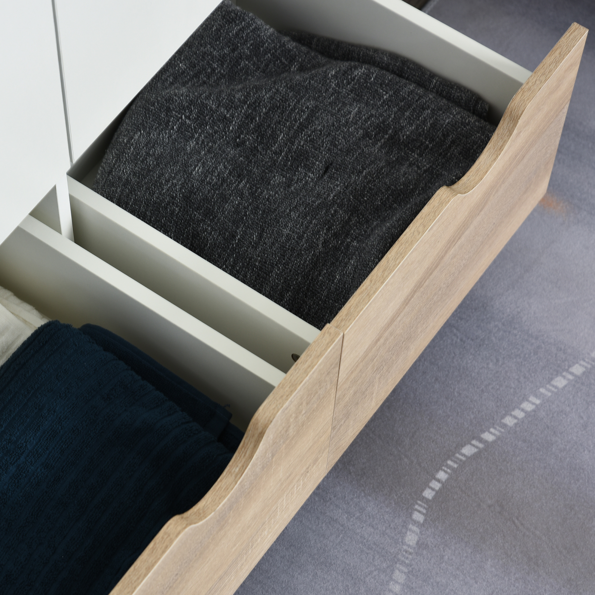 Particle Board 2-Drawer Wardrobe White/Oak