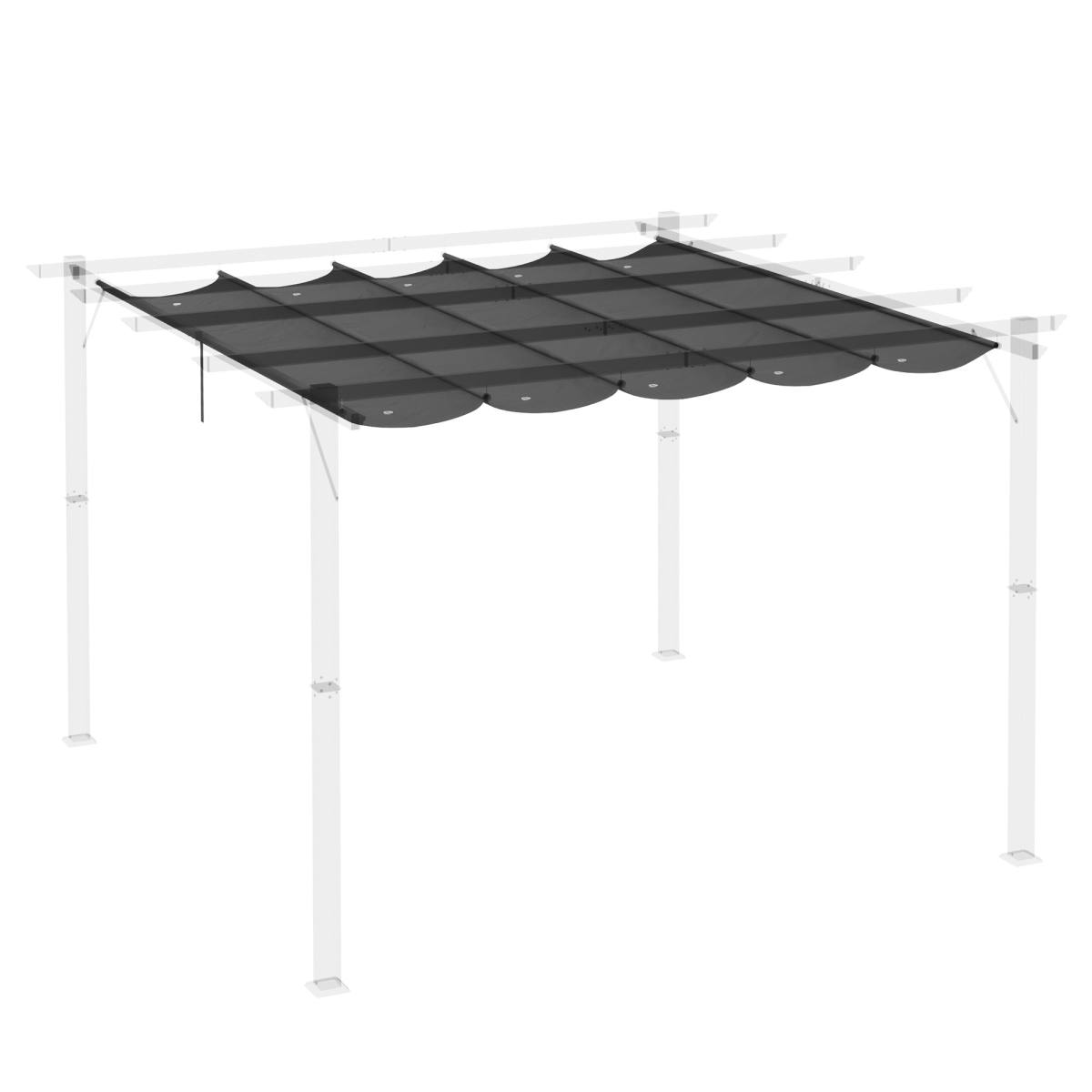 Pergola Shade Cover for 3 x 3m Pergola, Replacement Canopy Fabric Only, Grey