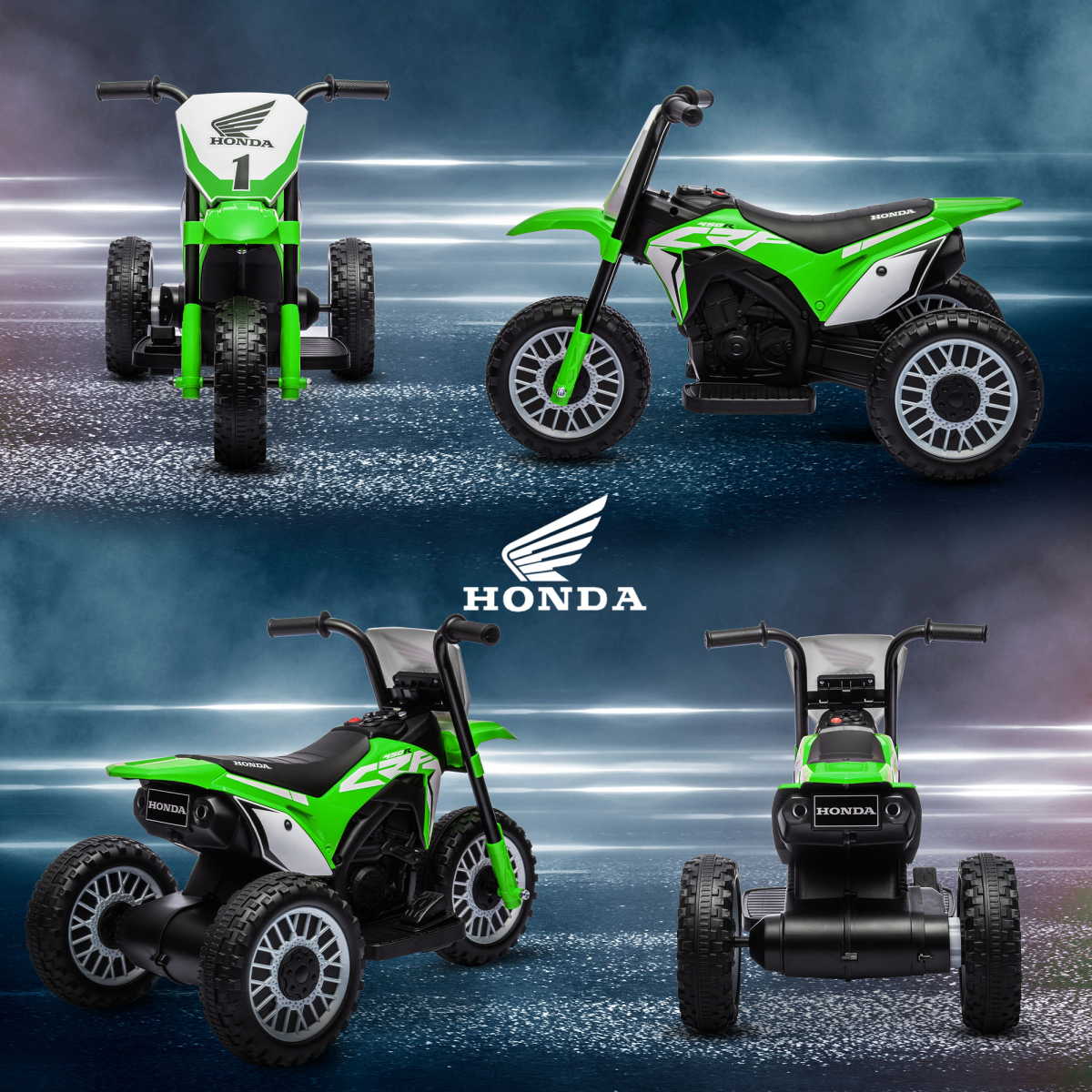 HOMCOM Honda CRF450RL Licensed 6V Kids Electric Motorbike with Horn - Green