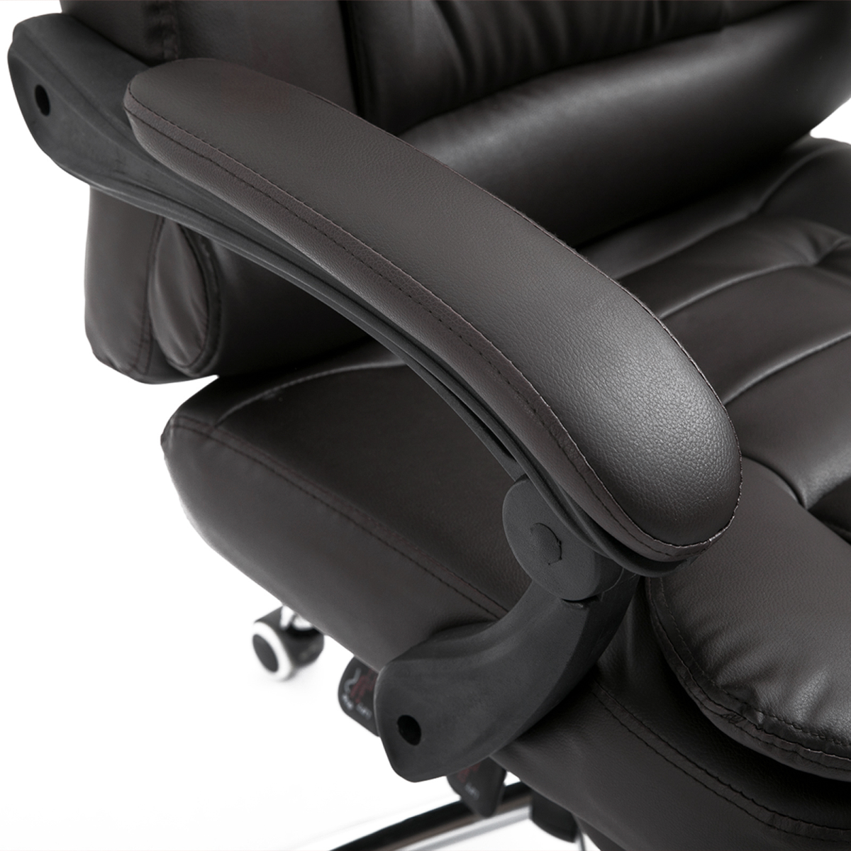 High Back Executive Office Chair Reclining Computer Chair w/ Swivel Wheel Brown