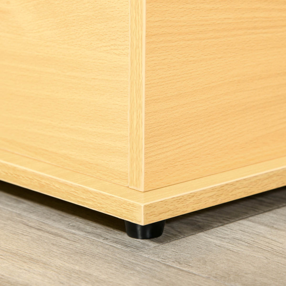 Storage Box Chest  Lid Spacious Collect Cabinet Chipboard -Burlywood