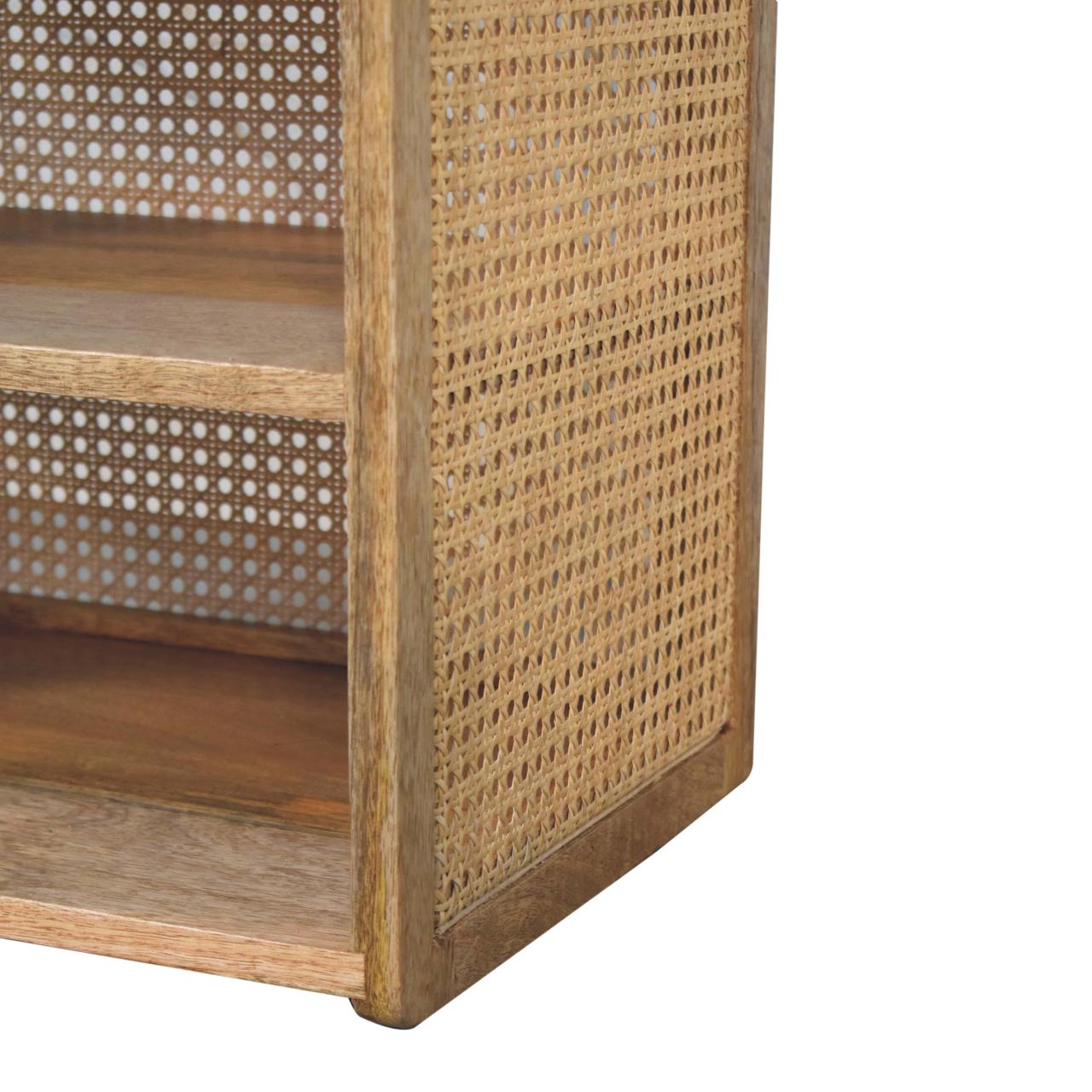 Artisan Furniture Solid Wood Larissa T-Bar Open Bedside, 1 Drawer & 2 Shelves, Beige