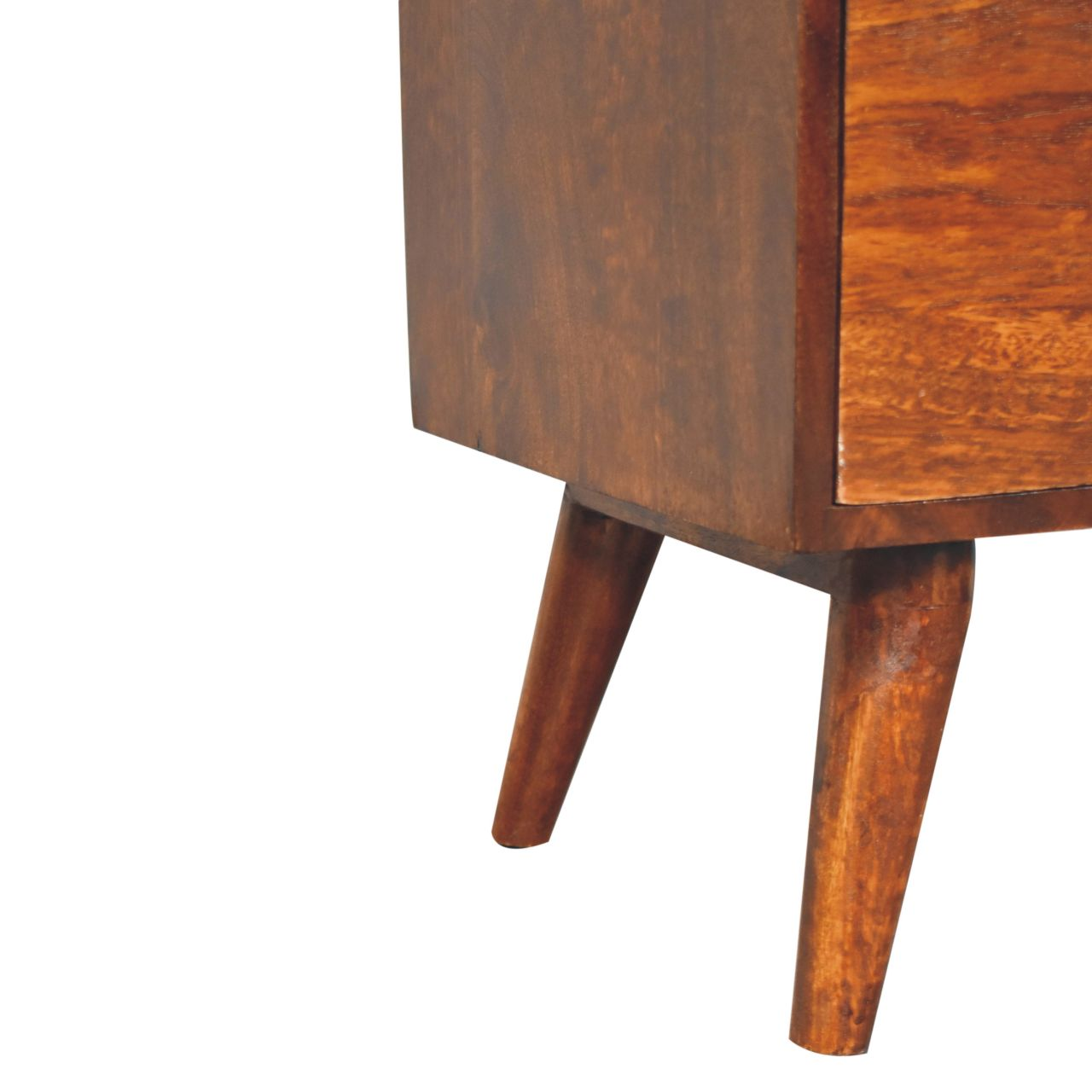 Artisan Furniture Solid Wood T-bar Raised Back Bedside, 1 Drawer, 1 Open Slot, Dark Brown