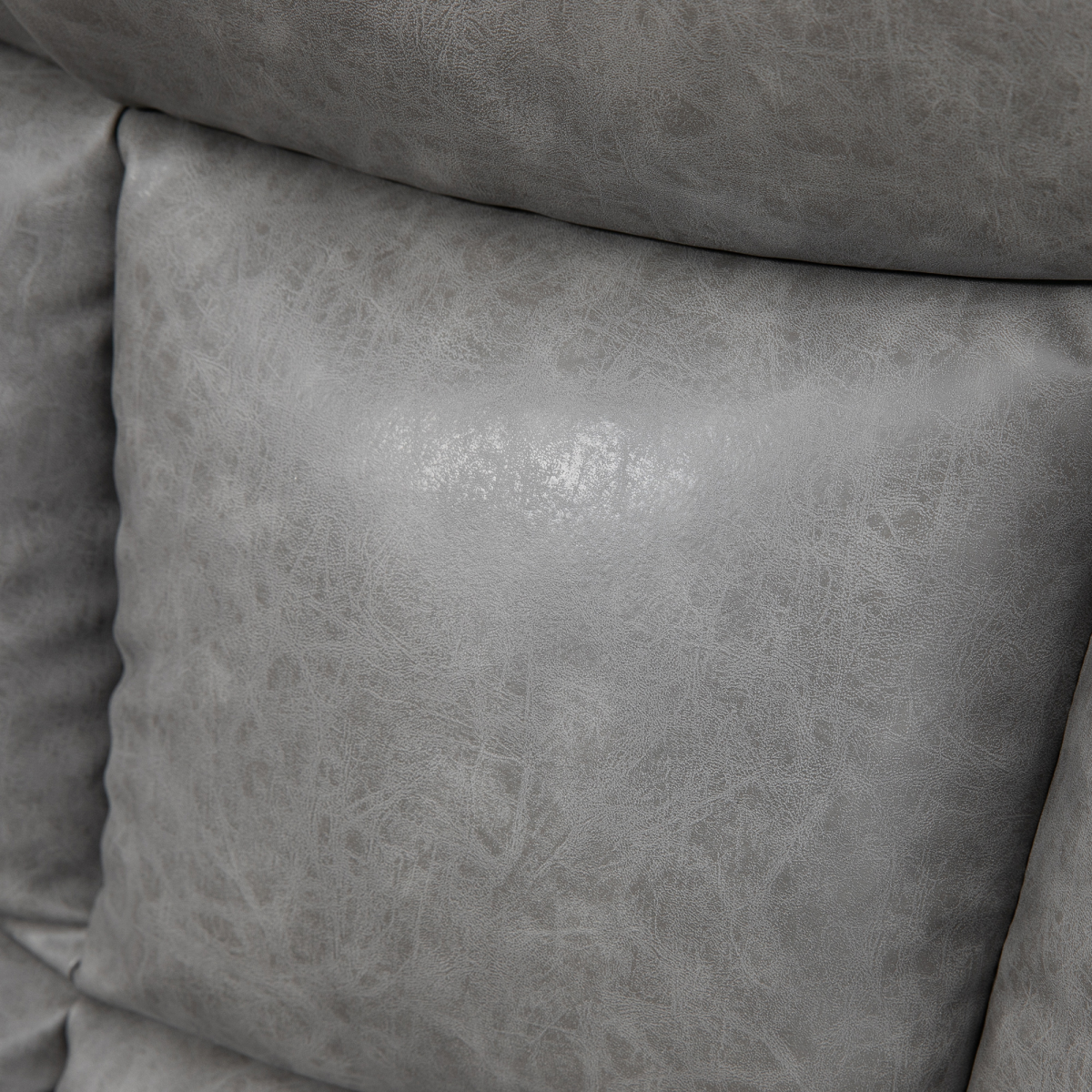 PU Leather Manual Recliner Chair Recliner Armchair Grey 360 Degreee swivel