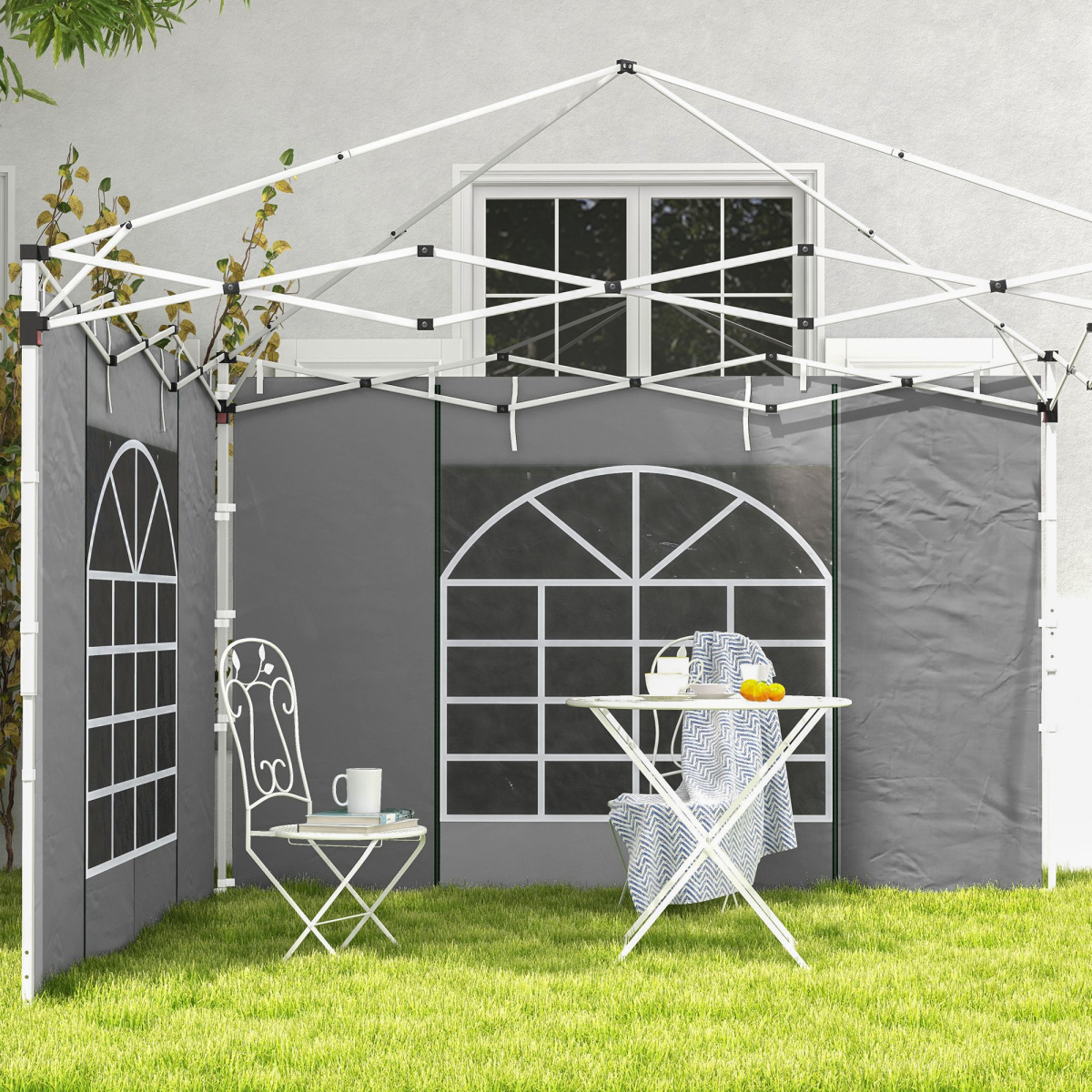 Outsunny 3x3(m) or 3x6m Pop Up Gazebo Side Panels Replacement, 2 Pack, Grey
