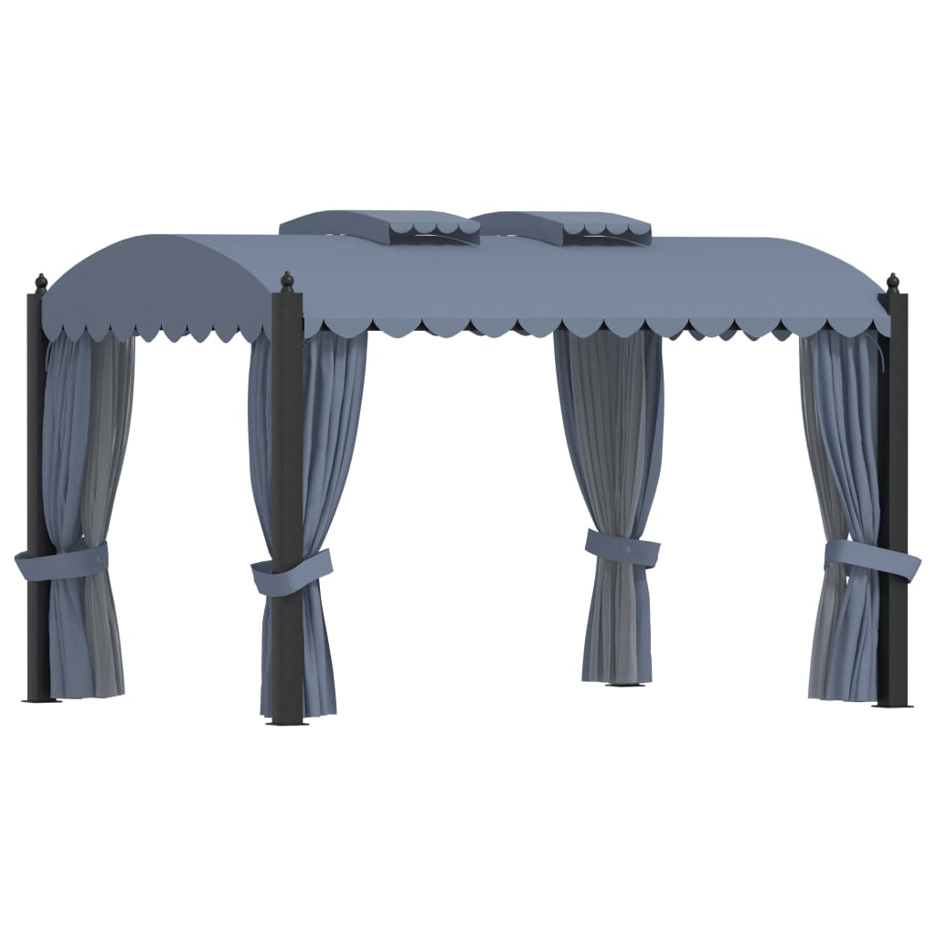 vidaXL Gazebo with Curtains 3x4 m Anthracite Steel