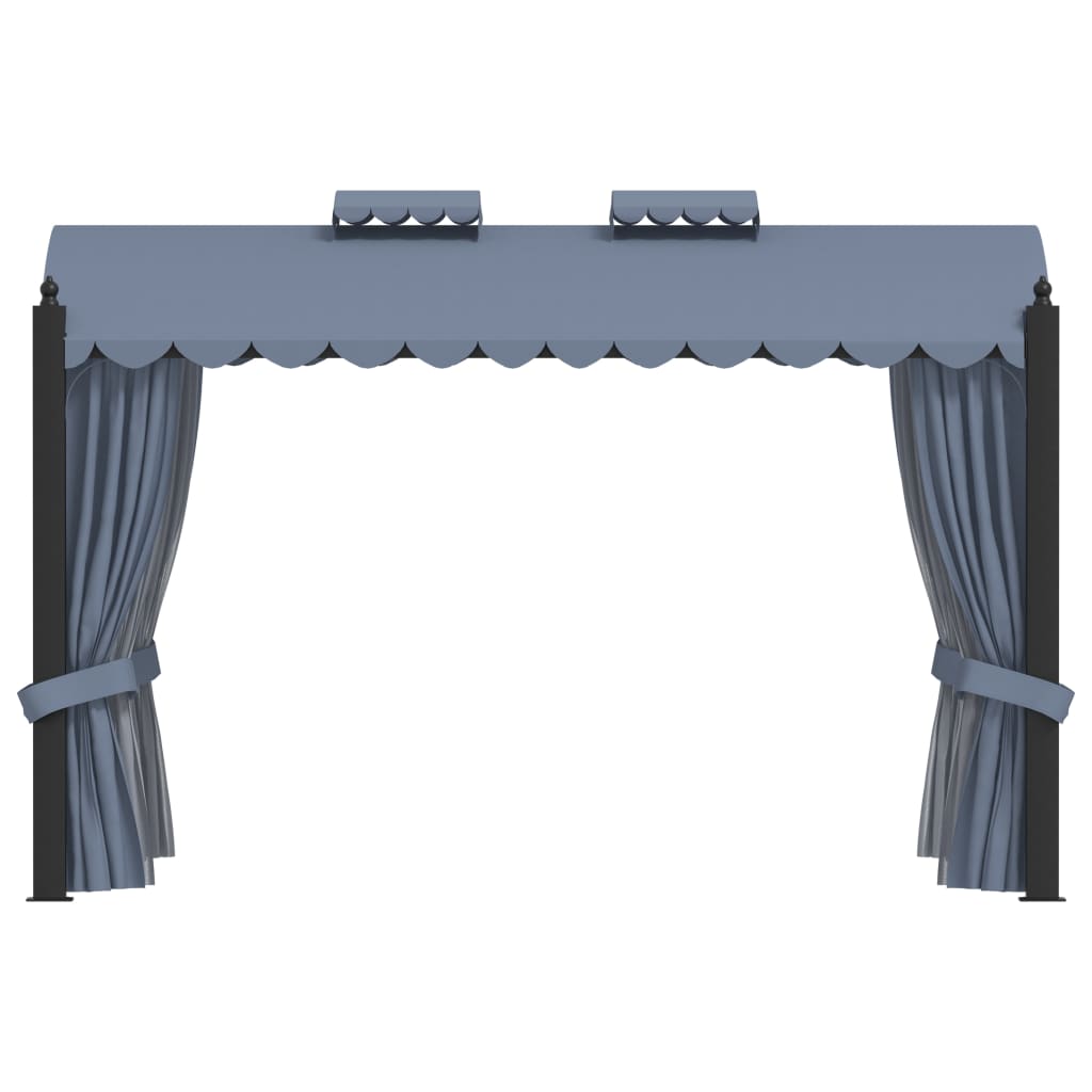 vidaXL Gazebo with Curtains 3x4 m Anthracite Steel